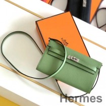 Hermes Kelly Classique Le Téigh Sparán In Vert Criquet Epsom Calfskin
