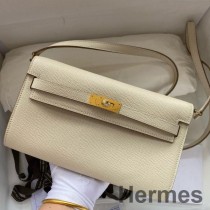 Hermes Kelly Classique To Go Wallet in Craie Epsom Calfskin