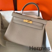 Hermes Kelly Retourne 28 Mála Lámhdhéanta I Leathar Tourterelle Clemence