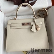 Hermes Kelly Díoltóir 28 Mála Lámhdhéanta I gCraiceann Calf Craie Evercolor