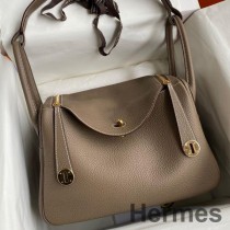 Mála Lámhdhéanta Hermes Lindy 30 I Leathar Taupe Clemence