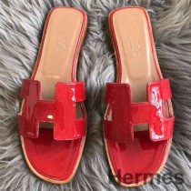 Sandals Oran Hermes I Leathar Paitinne Dearg