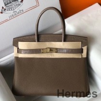 Hermes dteagmháil Birkin 30cm Eagrán Teoranta Mála Taupe