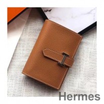 Mini novčanik Hermes Bearn od zlatne Epsom kože