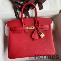 Hermes Birkin 25 ručno rađena torba od crvene Epsom teleće kože