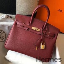 Hermes Birkin torba od 25 cm od Bordeaux Clemence kože GHW