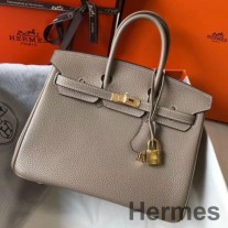 Hermes Birkin torba od 25 cm od Tourterelle Clemence kože GHW