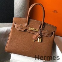 Hermes Birkin torba od 30 cm od zlatne Clemence kože GHW