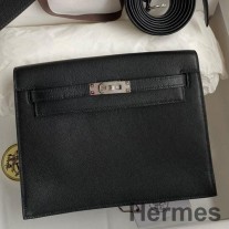 Torba Hermes Kelly Danse II od crne Evercolor teleće kože