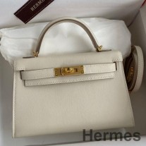 Hermes Kelly Mini II Sellier ručno izrađena torba od Craie Swift teleće kože