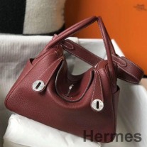 Hermes Lindy torba od 26 cm od Bordeaux Clemence kože PHW