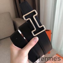Hermes Tonight 38MM dvostrani remen od crno/bijele Epsom kože