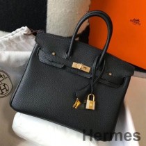 Hermes Birkin torba od 25 cm od crne Clemence kože GHW