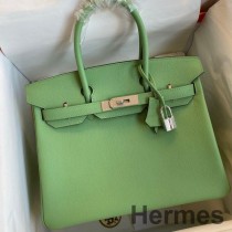 Hermes Birkin 30 Retourne ručno izrađena torba od Vert Criquet Epsom teleće kože