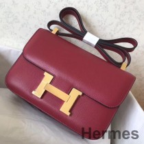 Hermes Constance 24 Ručno izrađena torba od Ruby Epsom kože