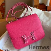 Hermes Constance Enamel 18 ručno rađena torba od meksičke ružičaste teleće kože Epsom