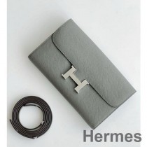 Hermes Constance To Go novčanik u gris Meyer Epsom telećoj koži