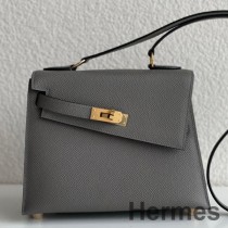 Hermes Kelly En Desordre 20 ručno rađena torba od Etain Epsom teleće kože