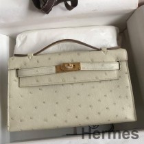 Hermes Kelly Pochette ručno izrađena torba od betonske nojeve kože