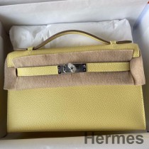 Hermes Kelly Pochette ručno izrađena torba od Jaune Poussin Epsom teleće kože