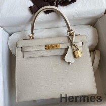 Hermes Kelly Sellier 25 ručno izrađena torba od Craie Epsom teleće kože