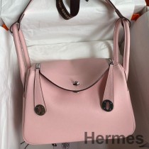Hermes Lindy 26 ručno izrađena torba od teleće kože Rose Sakura Swift