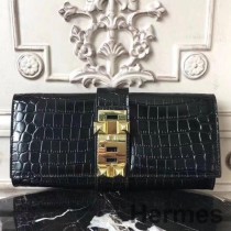 Hermes Medor Clutch torbica od crne krokodilske kože