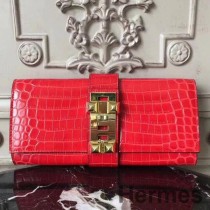 Hermes Medor Clutch torbica od krokodilske kože trešnje