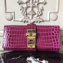 Hermes Medor Clutch torbica od krokodilske kože boje fuksije
