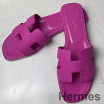 Sandale Hermes Oran od teleće kože boje magnolije Epsom