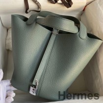 Hermes Picotin Lock 22 ručno izrađena torba od Vert Amande Clemence kože
