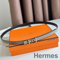 Hermes アンクル リバーシブル ベルト 13MM グレー エプソムレザー