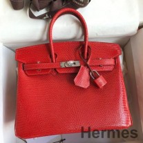 Hermes バーキン 25 リターン ハンドメイド バッグ レッド リザードレザー