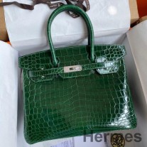 Hermes バーキン 30 ハンドメイドバッグ マラカイト クロコダイル ニロティカス シャイニースキン
