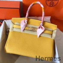 Hermes バーキン 30 ハンドメイドバッグ イエロー クレマンスレザー