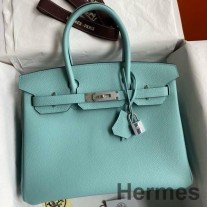 Hermes バーキン 30 リターン ハンドメイドバッグ ブルーアトール クレマンスレザー