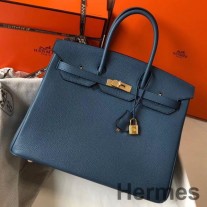Hermes バーキン 35cm バッグ ブルーアゲート クレマンスレザー GHW