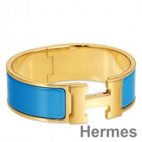 Hermes ブルーエナメル クリック クラック H PM ブレスレット