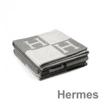 Hermes グレー アバロン スローブランケット