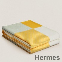 Hermes H リビエラ ブランケット イエロー ウール&カシミア