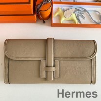 Hermes ジゲ エラン 29 クラッチバッグ グリ トゥルテレル エプソン レザー