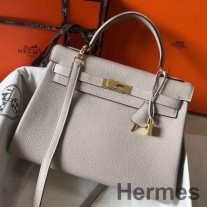 Hermes ケリー 32cm バッグ パールグレー クレマンスレザー GHW