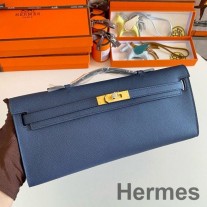 Hermes ケリーカット ハンドメイドバッグ ディープブルー エプソムカーフスキン