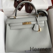 Hermes ケリー ルトゥールヌ 32cm ハンドメイドバッグ ブルー グレイシャー スイフト カーフスキン