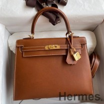 Hermes ケリーセリエ 25 ハンドメイドバッグ ゴールド バレニア カーフスキン
