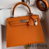 Hermes ケリーセリエ 25 ハンドメイドバッグ オレンジエプソムカーフスキン
