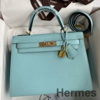 Hermes ケリーセリエ 28 ハンドメイドバッグ ブルーアトール エプソム カーフスキン