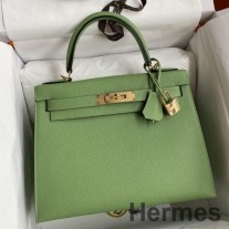 Hermes ケリー セリエ 28 ハンドメイドバッグ ヴェール クリケット エプソム カーフスキン