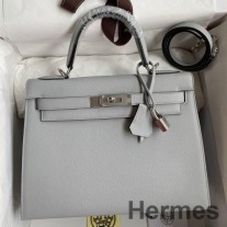 Hermes ケリーセリエ 32 ハンドメイドバッグ ブルー グレイシャー エプソム カーフスキン