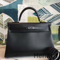 Hermes ケリー セリエ 35 ハンドメイドバッグ ブラック ボックス カーフスキン